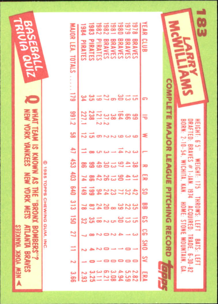B1501- 1985 Topps Tiffany Baseball Card #s 1-792 -You Pick- 15+ FREE US SHIP - Picture 111 of 461
