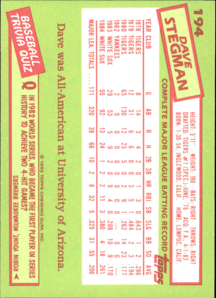 B1501- 1985 Topps Tiffany Baseball Card #s 1-792 -You Pick- 15+ FREE US SHIP - Picture 119 of 461