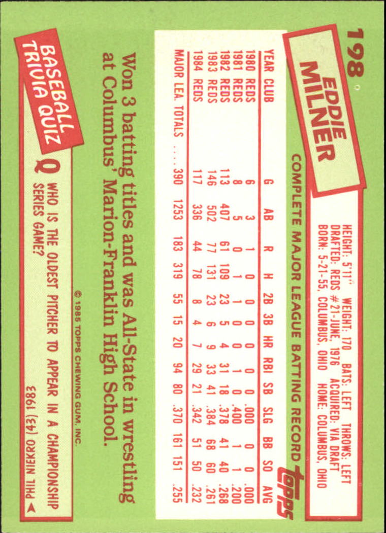 B1501- 1985 Topps Tiffany Baseball Card #s 1-792 -You Pick- 15+ FREE US SHIP - Picture 123 of 461