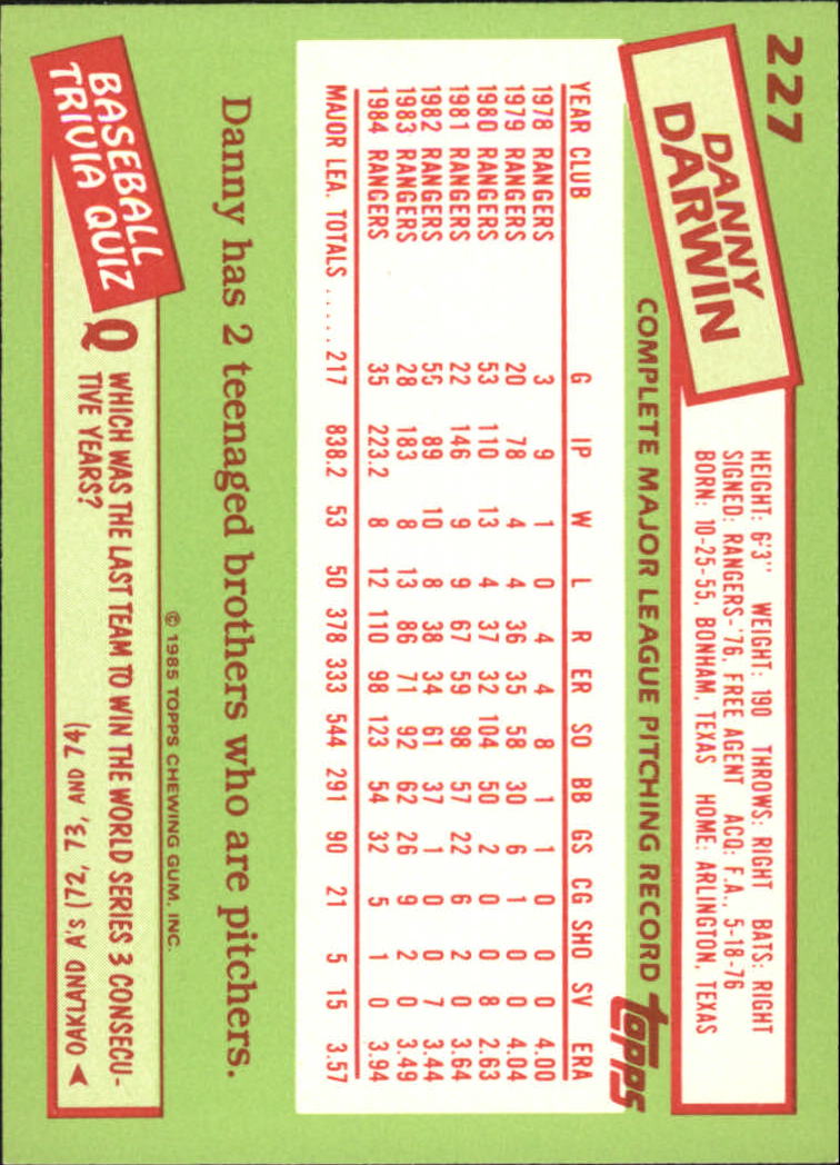 B1501- 1985 Topps Tiffany Baseball Card #s 1-792 -You Pick- 15+ FREE US SHIP - Picture 151 of 461