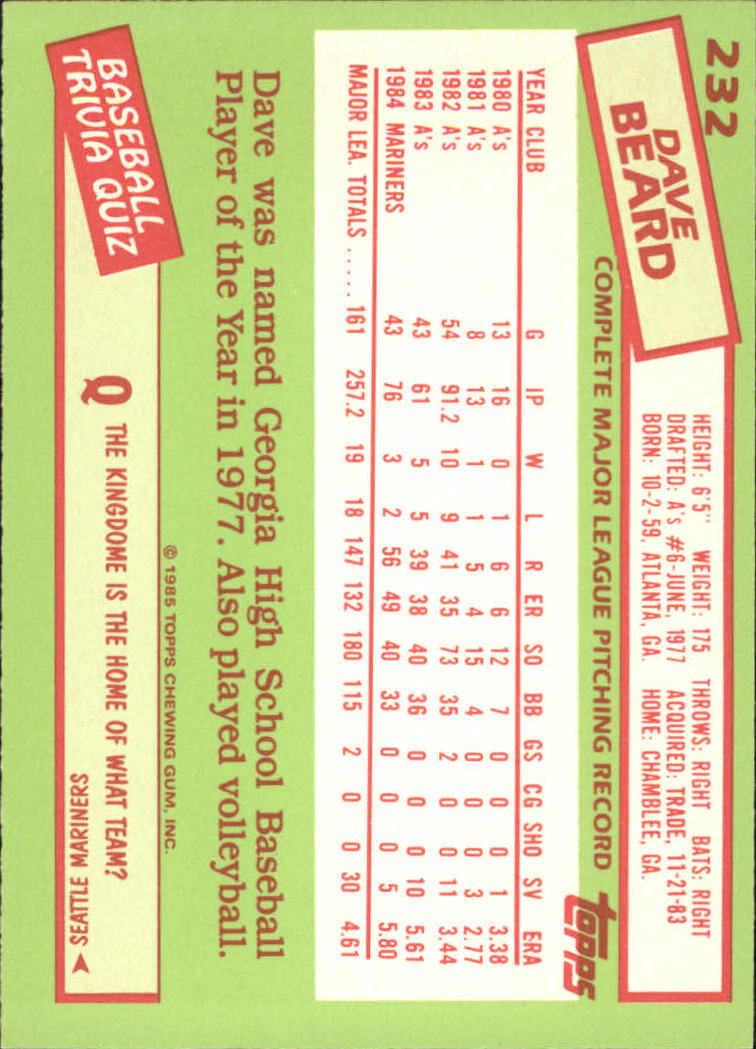 B1501- 1985 Topps Tiffany Baseball Card #s 1-792 -You Pick- 15+ FREE US SHIP - Picture 157 of 461