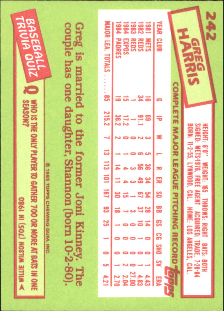 B1501- 1985 Topps Tiffany Baseball Card #s 1-792 -You Pick- 15+ FREE US SHIP - Picture 163 of 461