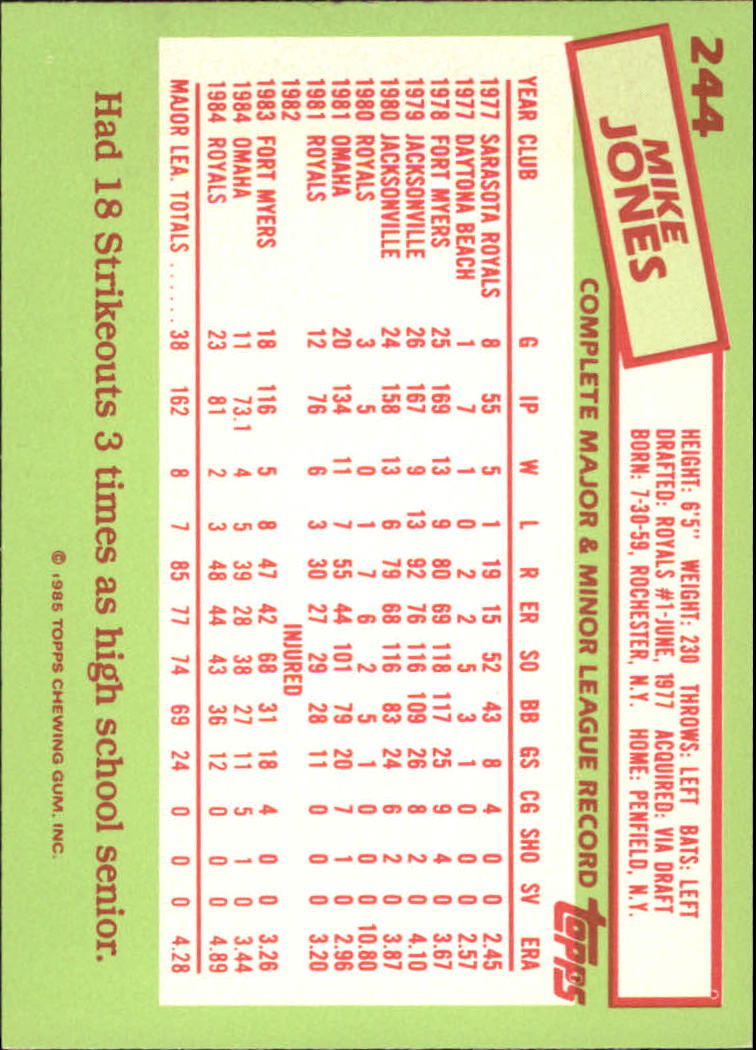 B1501- 1985 Topps Tiffany Baseball Card #s 1-792 -You Pick- 15+ FREE US SHIP - Picture 165 of 461