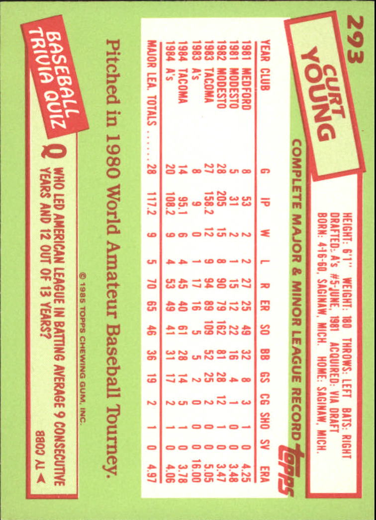 B1501- 1985 Topps Tiffany Baseball Card #s 1-792 -You Pick- 15+ FREE US SHIP - Picture 181 of 461