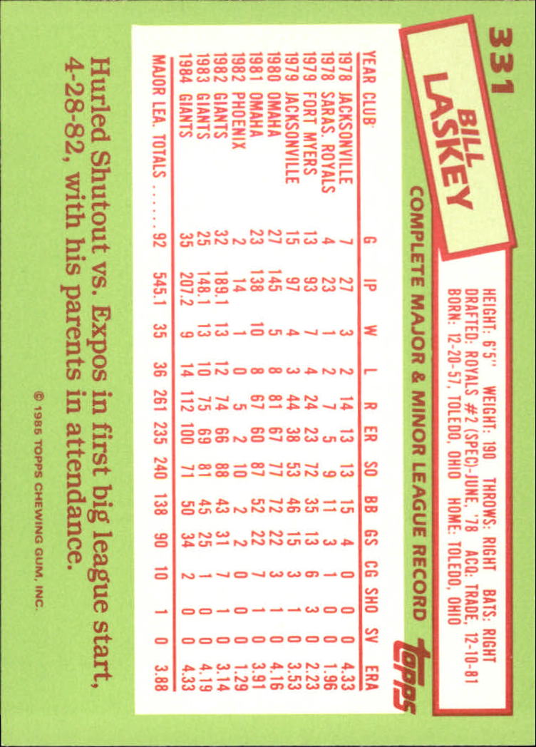 B1501- 1985 Topps Tiffany Baseball Card #s 1-792 -You Pick- 15+ FREE US SHIP - Picture 213 of 461
