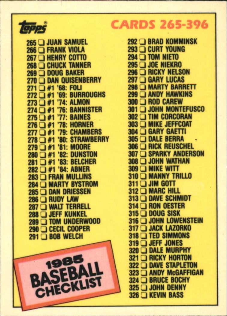 B1501- 1985 Topps Tiffany Baseball Card #s 1-792 -You Pick- 15+ FREE US SHIP - Picture 230 of 461