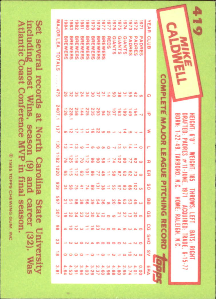 B1501- 1985 Topps Tiffany Baseball Card #s 1-792 -You Pick- 15+ FREE US SHIP - Picture 255 of 461