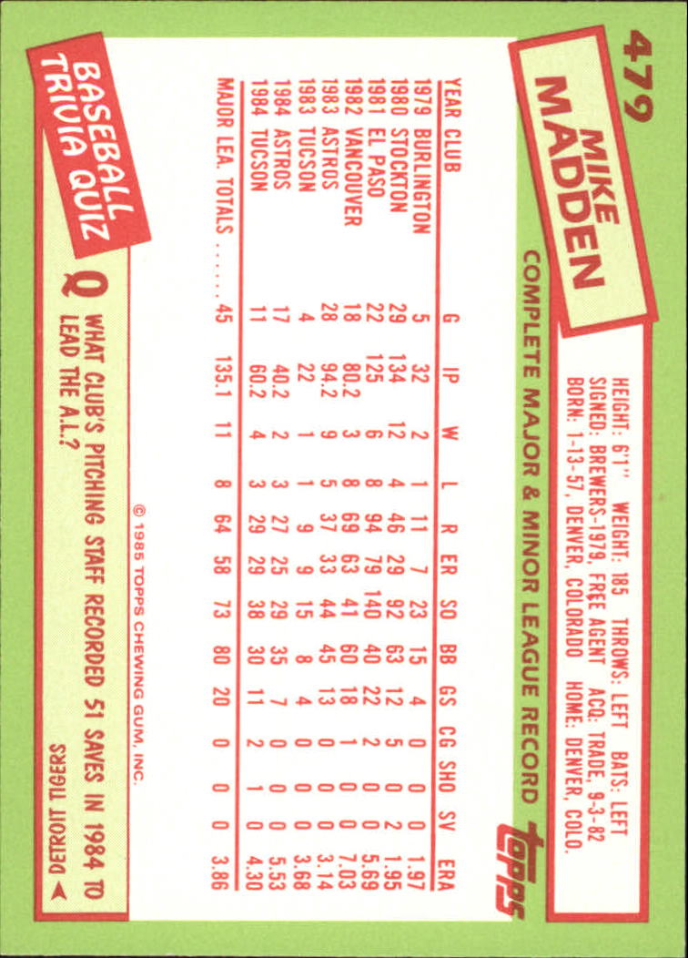 B1501- 1985 Topps Tiffany Baseball Card #s 1-792 -You Pick- 15+ FREE US SHIP - Picture 297 of 461