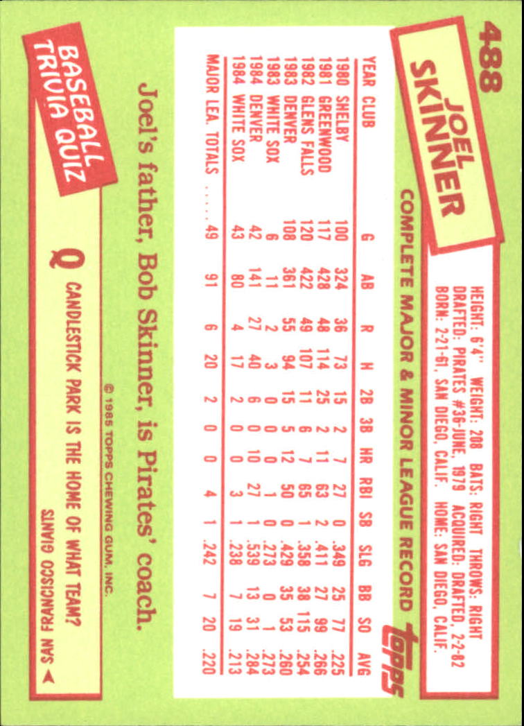 B1501- 1985 Topps Tiffany Baseball Card #s 1-792 -You Pick- 15+ FREE US SHIP - Picture 301 of 461