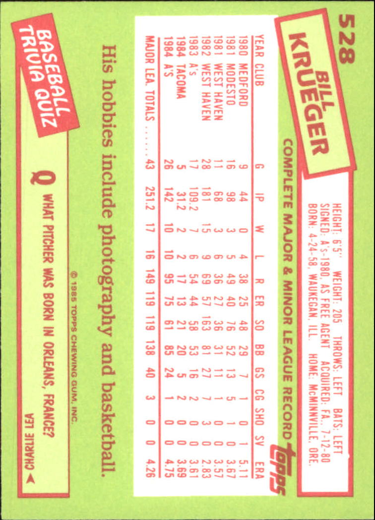 B1501- 1985 Topps Tiffany Baseball Card #s 1-792 -You Pick- 15+ FREE US SHIP - Picture 325 of 461
