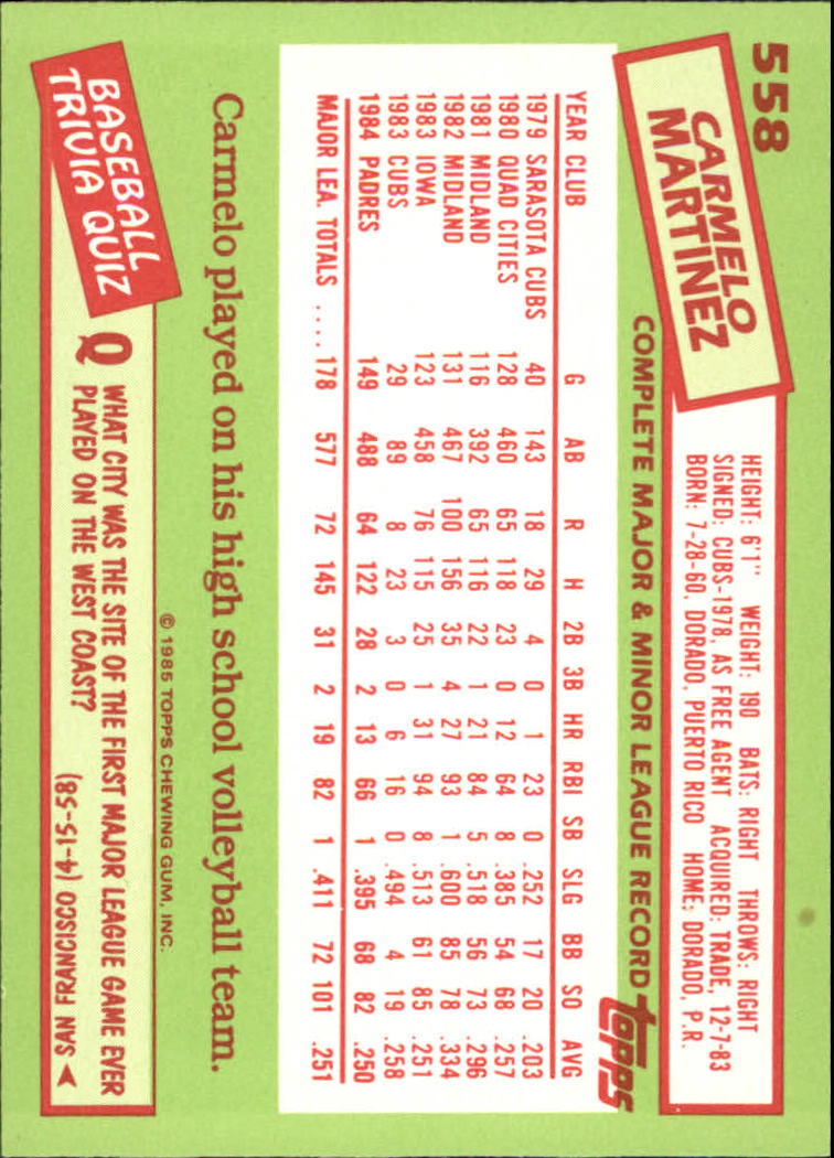 B1501- 1985 Topps Tiffany Baseball Card #s 1-792 -You Pick- 15+ FREE US SHIP - Picture 343 of 461