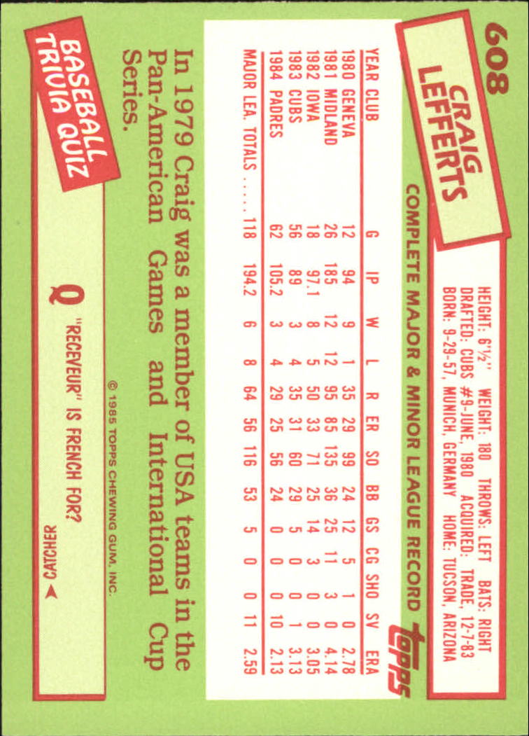 B1501- 1985 Topps Tiffany Baseball Card #s 1-792 -You Pick- 15+ FREE US SHIP - Picture 369 of 461