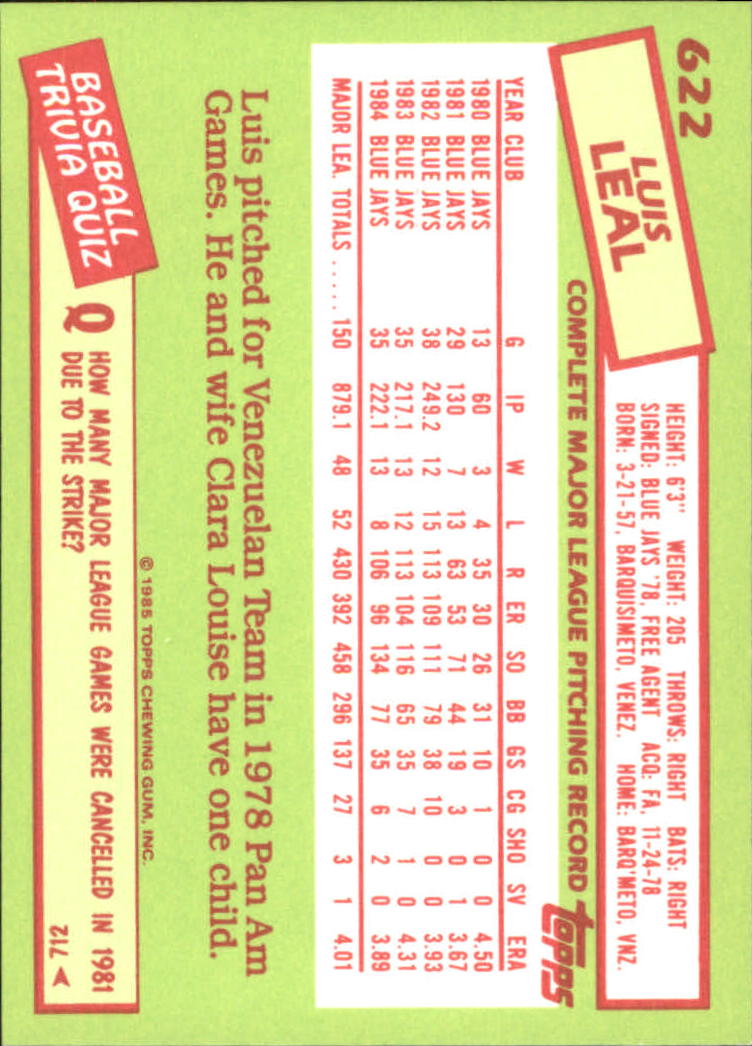 B1501- 1985 Topps Tiffany Baseball Card #s 1-792 -You Pick- 15+ FREE US SHIP - Picture 377 of 461