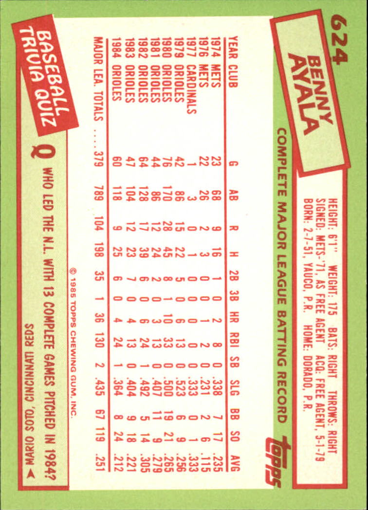 B1501- 1985 Topps Tiffany Baseball Card #s 1-792 -You Pick- 15+ FREE US SHIP - Picture 379 of 461