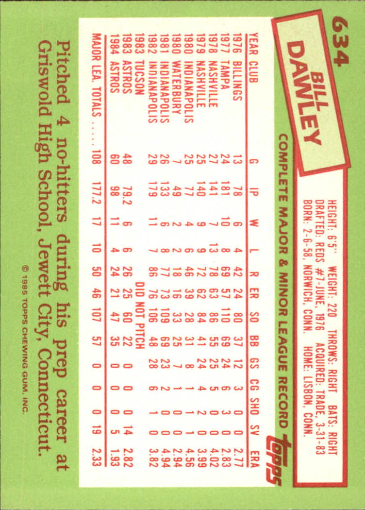 B1501- 1985 Topps Tiffany Baseball Card #s 1-792 -You Pick- 15+ FREE US SHIP - Picture 385 of 461