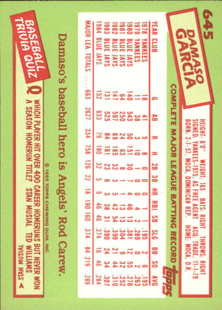 B1501- 1985 Topps Tiffany Baseball Card #s 1-792 -You Pick- 15+ FREE US SHIP - Picture 391 of 461