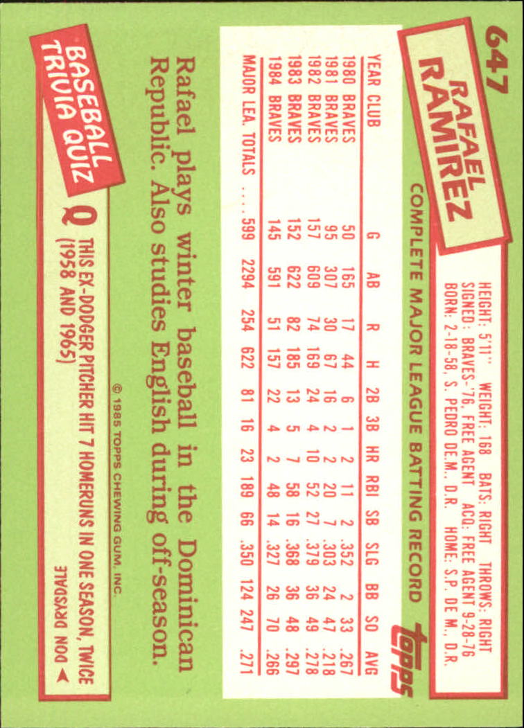 B1501- 1985 Topps Tiffany Baseball Card #s 1-792 -You Pick- 15+ FREE US SHIP - Picture 393 of 461