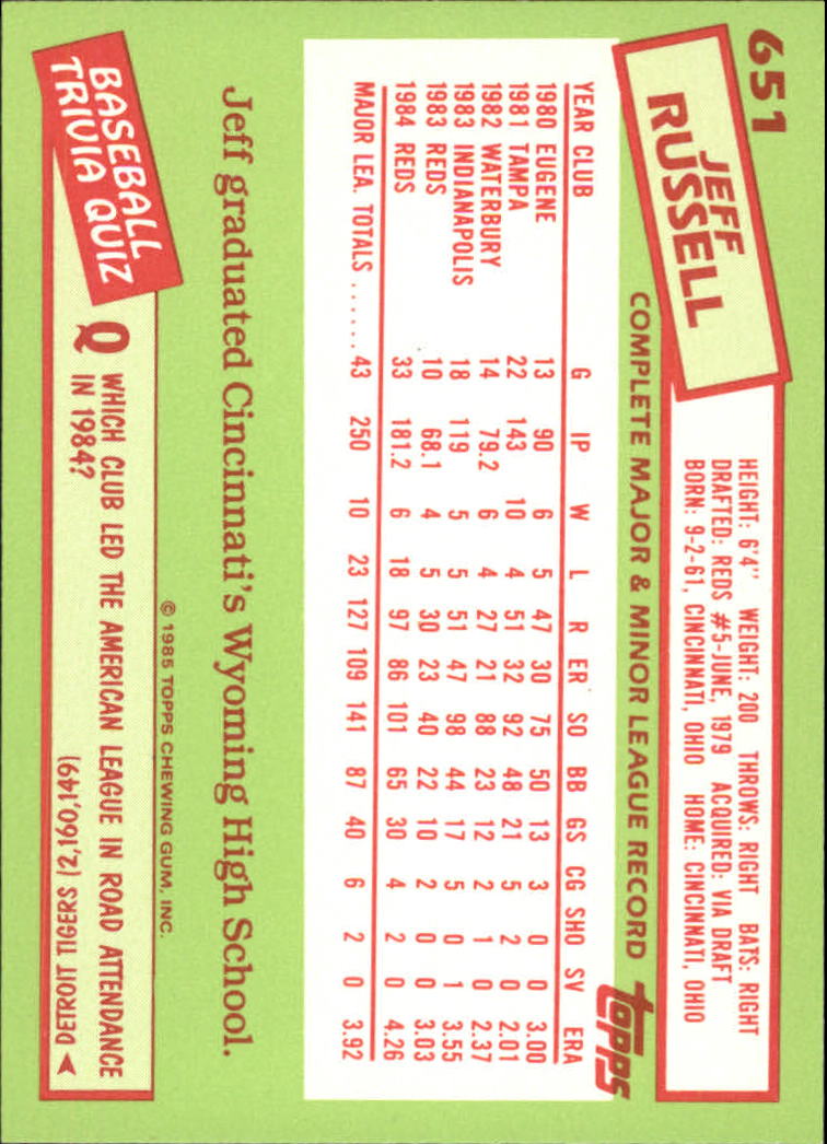B1501- 1985 Topps Tiffany Baseball Card #s 1-792 -You Pick- 15+ FREE US SHIP - Picture 397 of 461