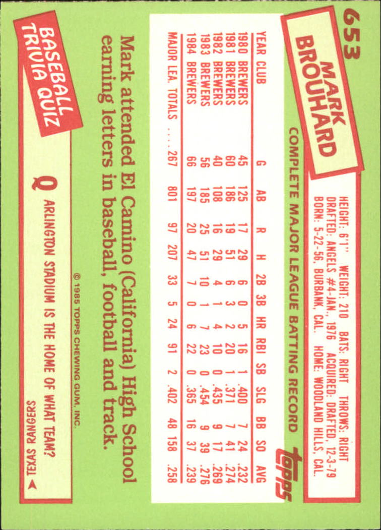 B1501- 1985 Topps Tiffany Baseball Card #s 1-792 -You Pick- 15+ FREE US SHIP - Picture 399 of 461