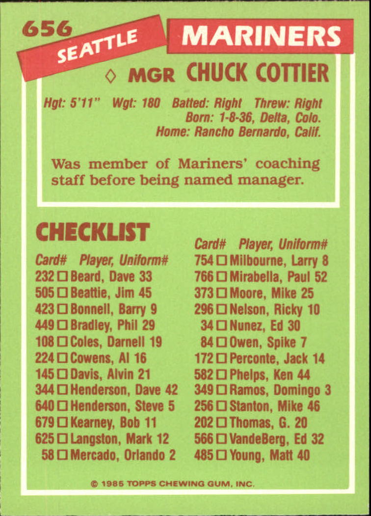 B1501- 1985 Topps Tiffany Baseball Card #s 1-792 -You Pick- 15+ FREE US SHIP - Picture 403 of 461