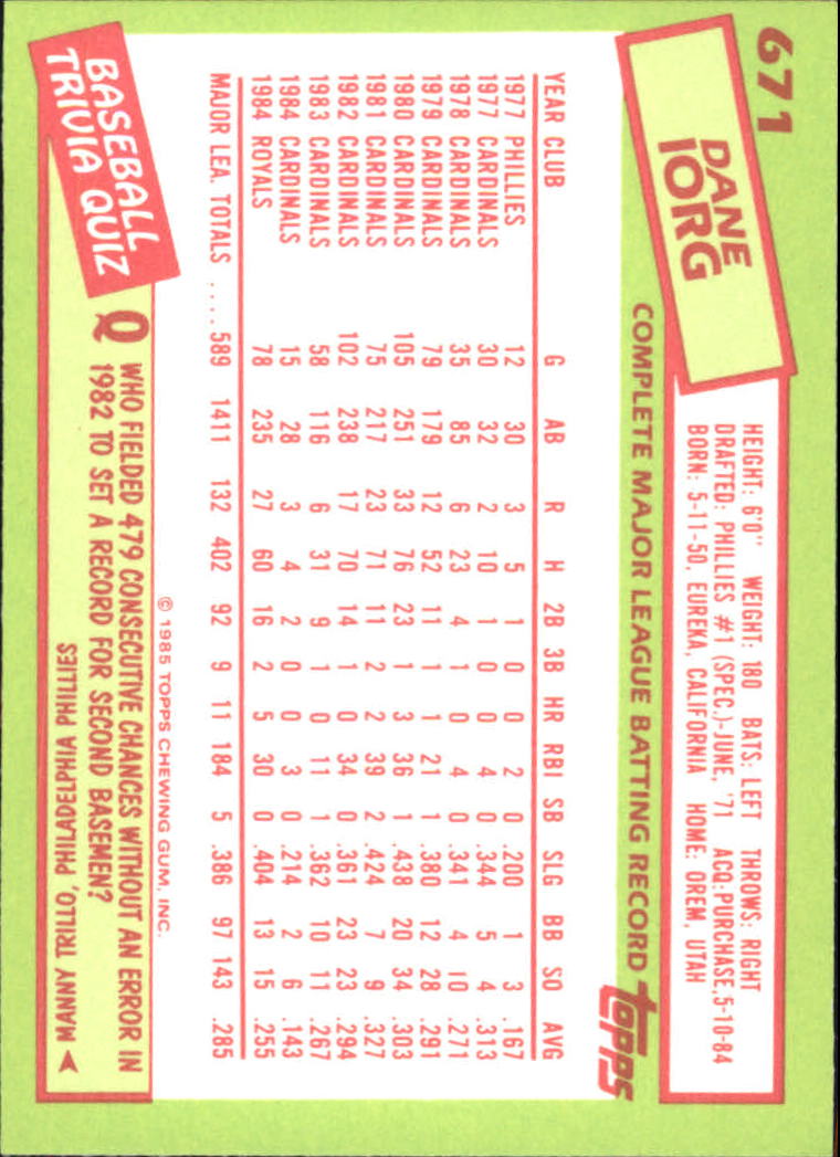 B1501- 1985 Topps Tiffany Baseball Card #s 1-792 -You Pick- 15+ FREE US SHIP - Picture 413 of 461