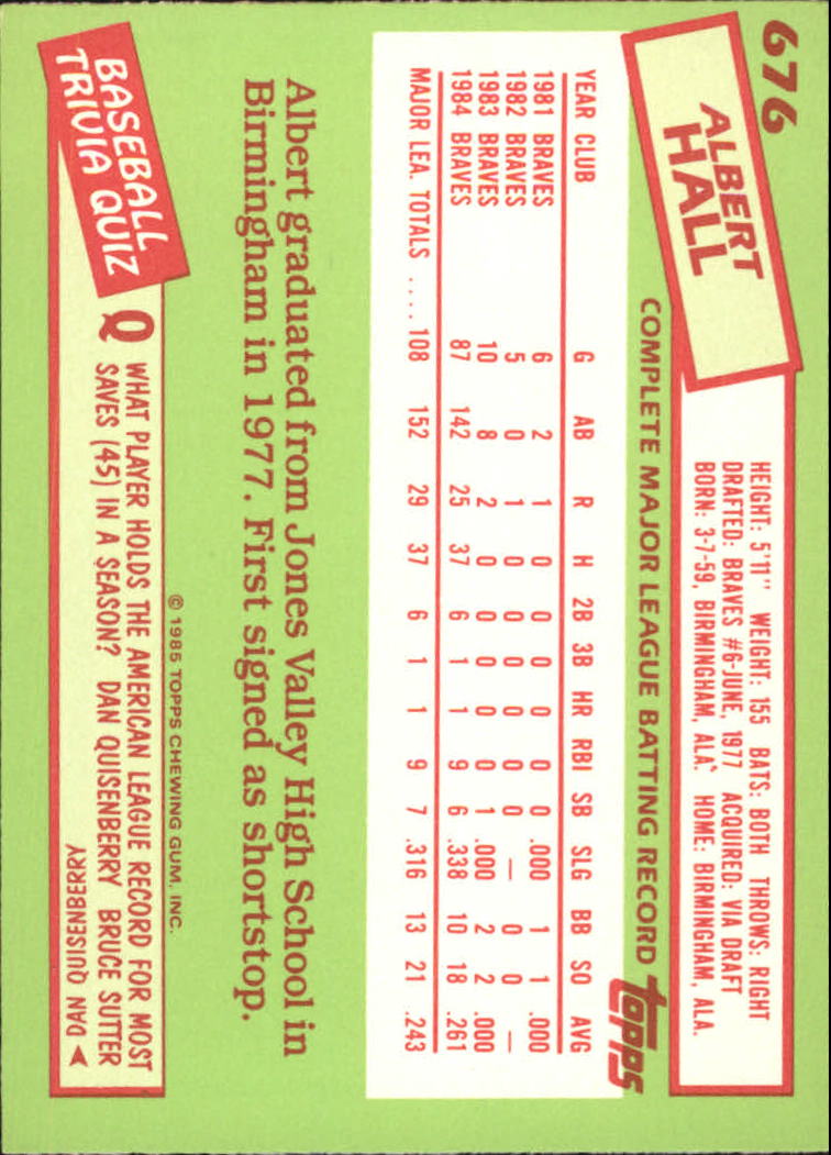 B1501- 1985 Topps Tiffany Baseball Card #s 1-792 -You Pick- 15+ FREE US SHIP - Picture 417 of 461