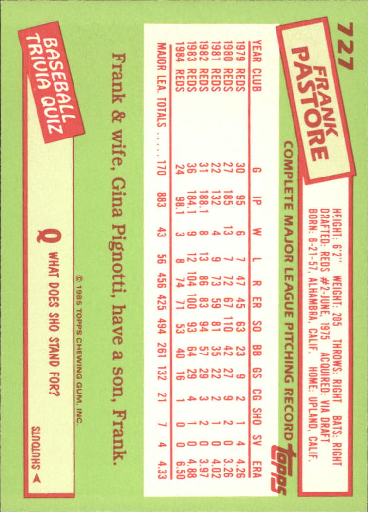 B1501- 1985 Topps Tiffany Baseball Card #s 1-792 -You Pick- 15+ FREE US SHIP - Picture 431 of 461