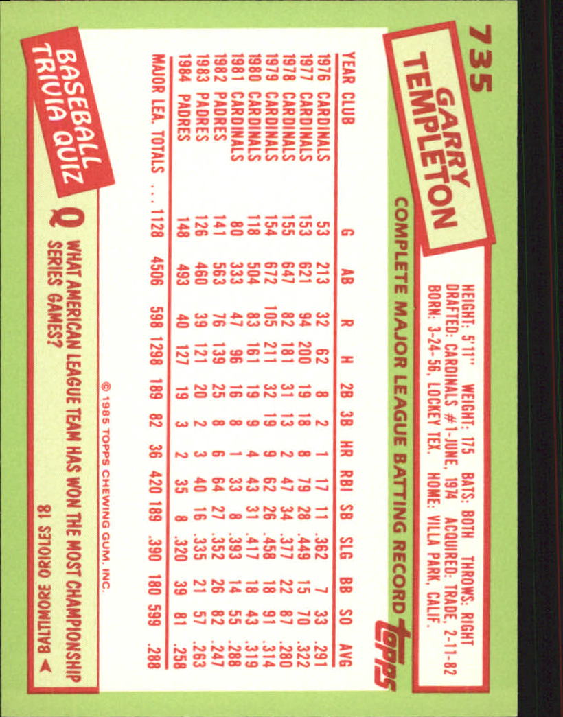 B1501- 1985 Topps Tiffany Baseball Card #s 1-792 -You Pick- 15+ FREE US SHIP - Picture 441 of 461