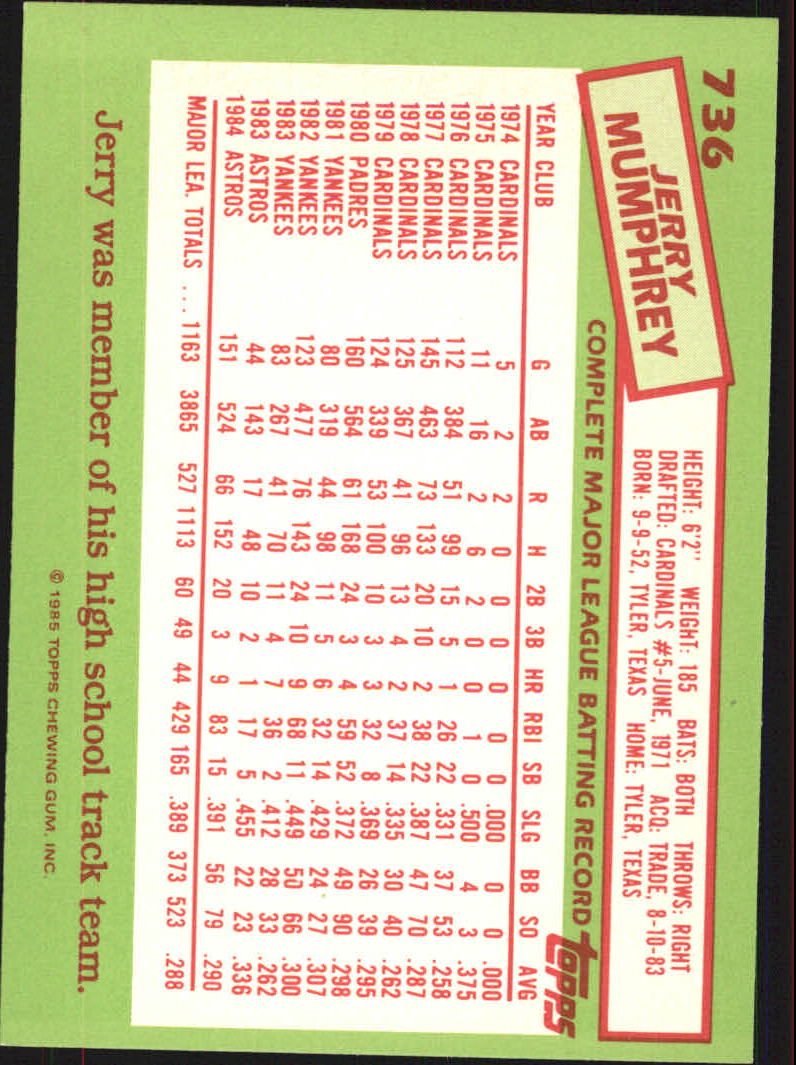 B1501- 1985 Topps Tiffany Baseball Card #s 1-792 -You Pick- 15+ FREE US SHIP - Picture 443 of 461