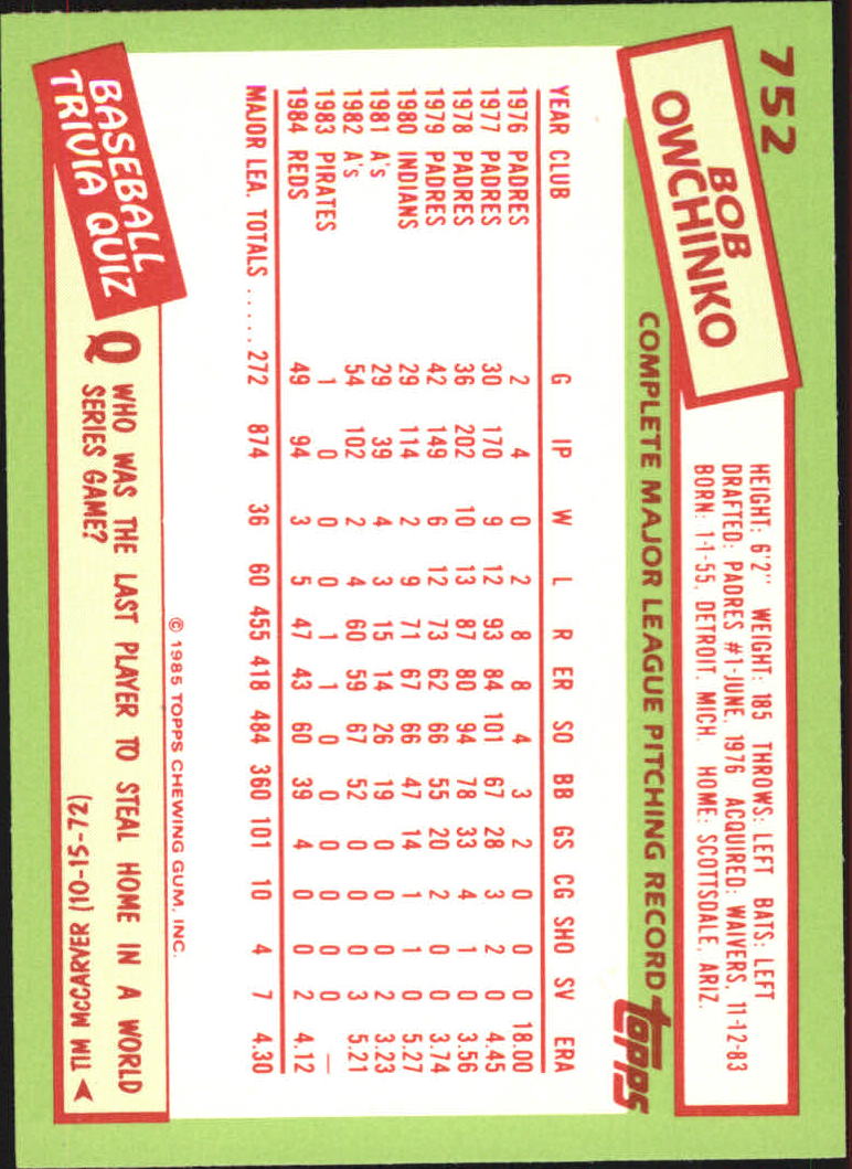 B1501- 1985 Topps Tiffany Baseball Card #s 1-792 -You Pick- 15+ FREE US SHIP - Picture 447 of 461