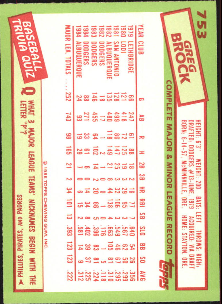 B1501- 1985 Topps Tiffany Baseball Card #s 1-792 -You Pick- 15+ FREE US SHIP - Picture 449 of 461