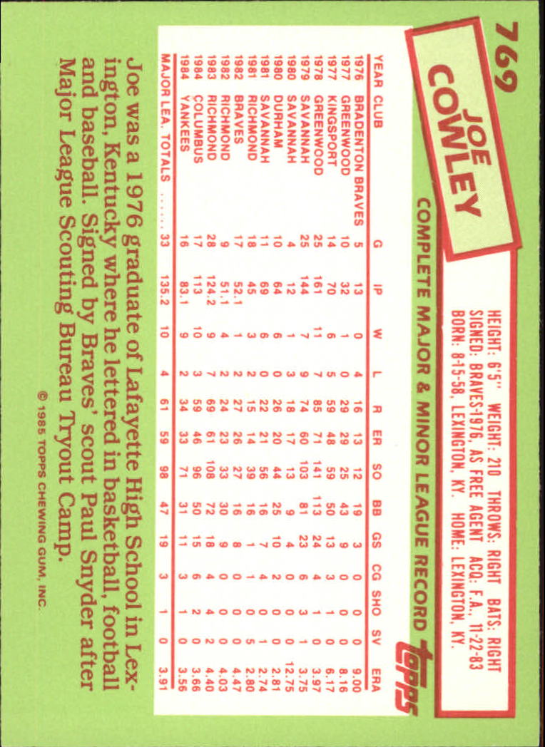 B1501- 1985 Topps Tiffany Baseball Card #s 1-792 -You Pick- 15+ FREE US SHIP - Picture 457 of 461