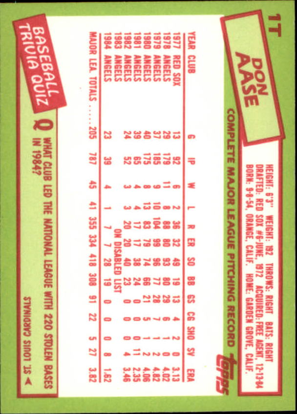 A2834- 1985 Topps Traded Tiffany BB Card #s 1-132 -You Pick- 15+ FREE US SHIP - Bild 3 von 261