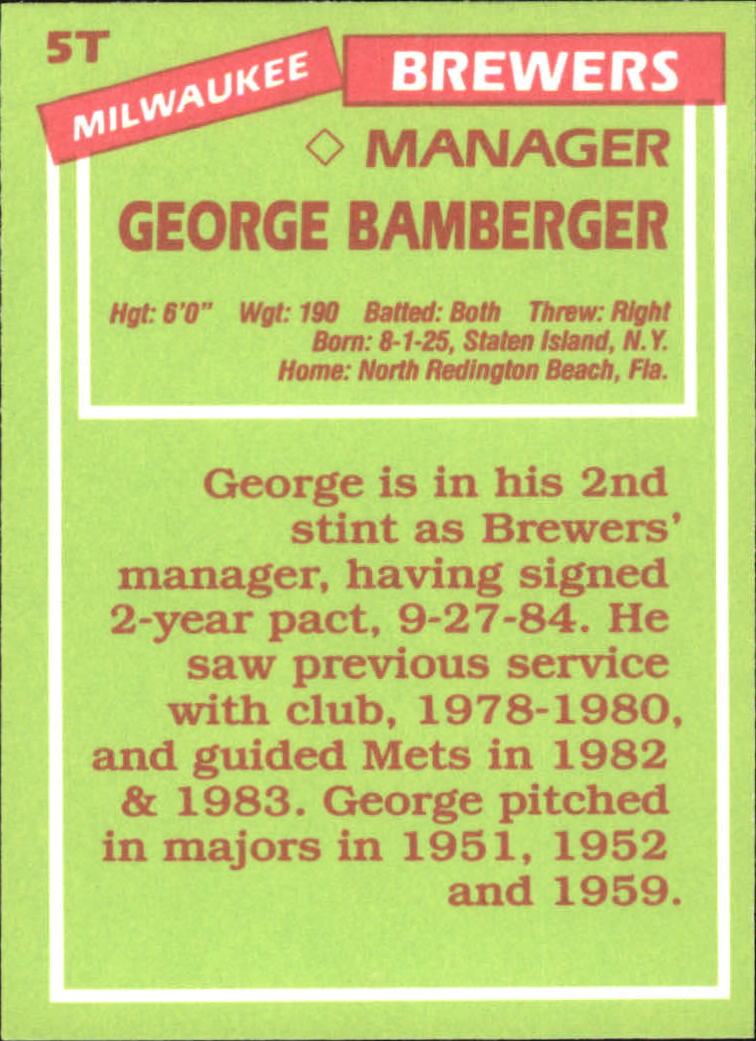 A2834- 1985 Topps Traded Tiffany BB Card #s 1-132 -You Pick- 15+ FREE US SHIP - Bild 11 von 261