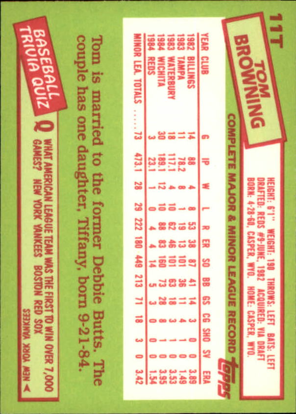 A2834- 1985 Topps Traded Tiffany BB Card #s 1-132 -You Pick- 15+ FREE US SHIP - Bild 23 von 261