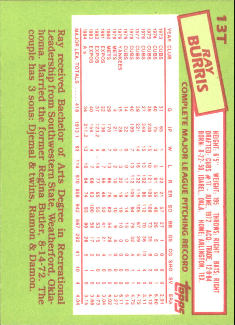 A2834- 1985 Topps Traded Tiffany BB Card #s 1-132 -You Pick- 15+ FREE US SHIP - Bild 27 von 261