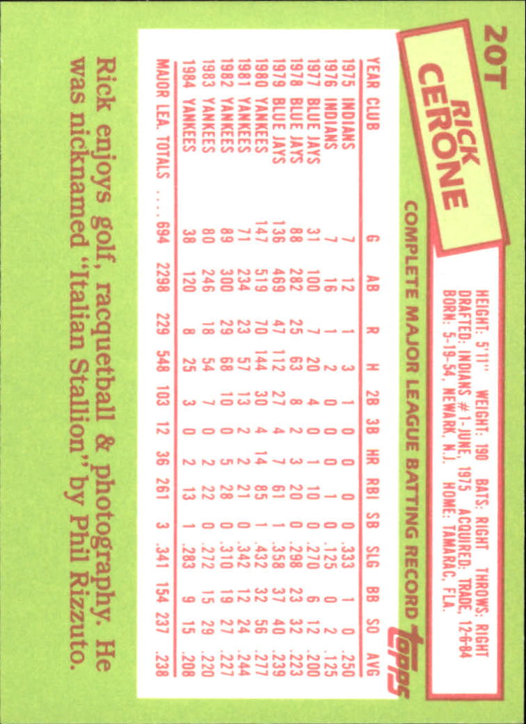 A2834- 1985 Topps Traded Tiffany BB Card #s 1-132 -You Pick- 15+ FREE US SHIP - Bild 41 von 261
