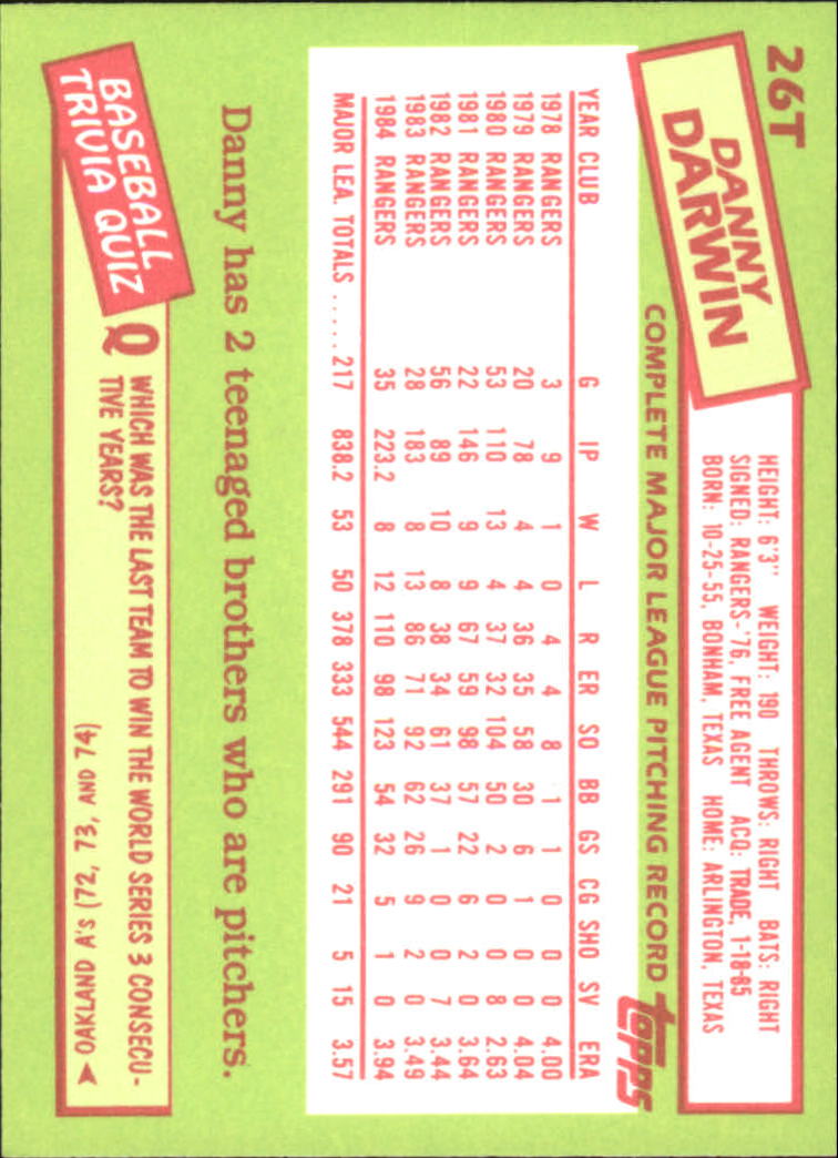 A2834- 1985 Topps Traded Tiffany BB Card #s 1-132 -You Pick- 15+ FREE US SHIP - Bild 53 von 261