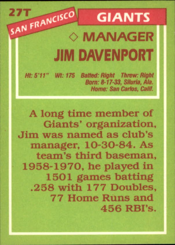 A2834- 1985 Topps Traded Tiffany BB Card #s 1-132 -You Pick- 15+ FREE US SHIP - Bild 55 von 261