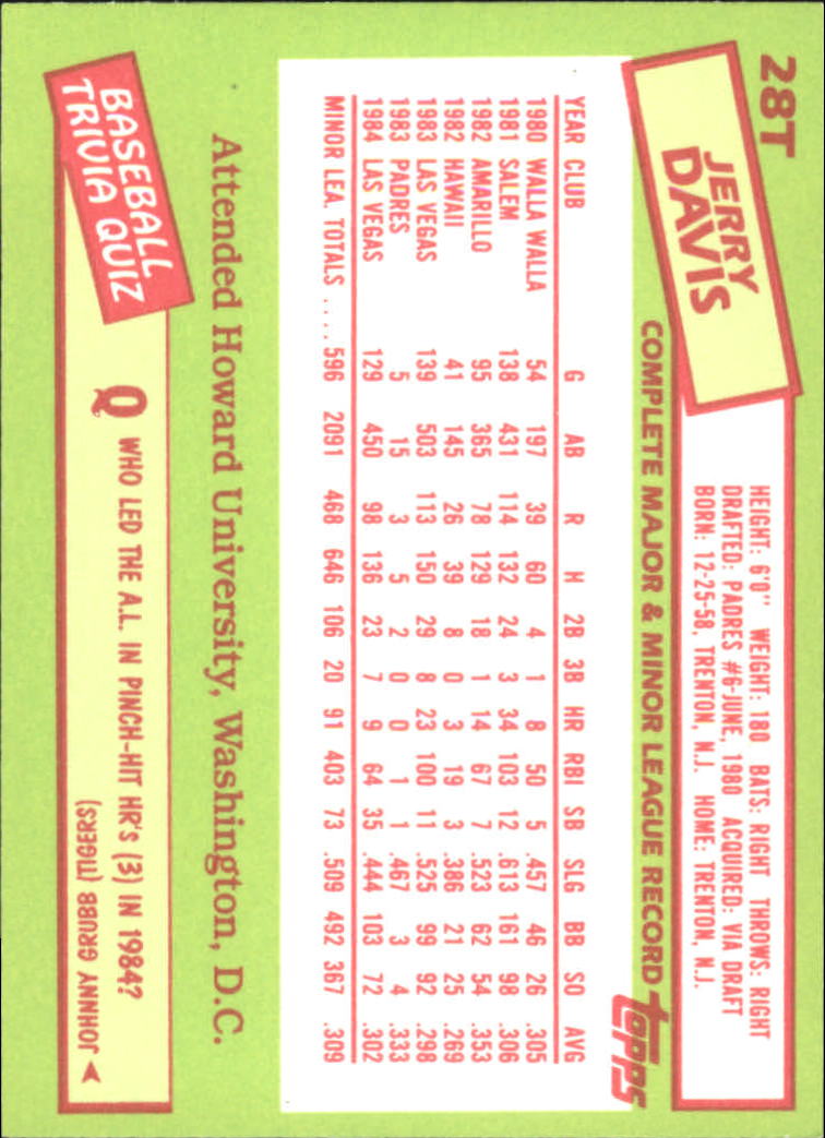 A2834- 1985 Topps Traded Tiffany BB Card #s 1-132 -You Pick- 15+ FREE US SHIP - Bild 57 von 261