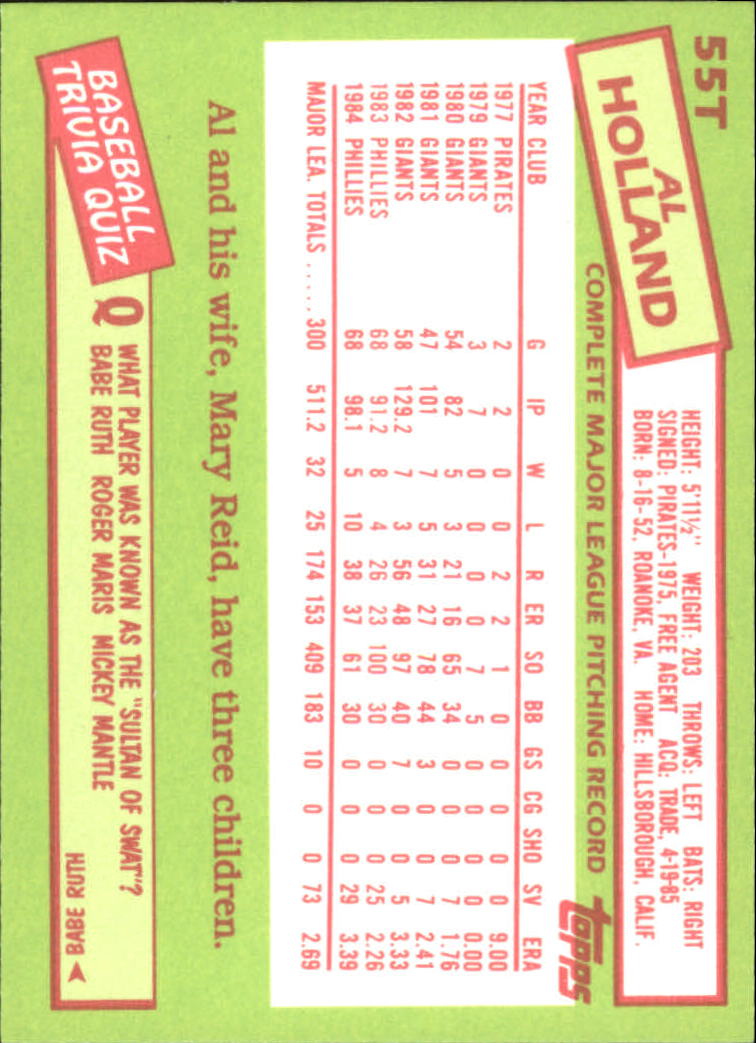 A2834- 1985 Topps Traded Tiffany BB Card #s 1-132 -You Pick- 15+ FREE US SHIP - Bild 111 von 261