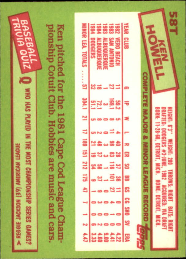 A2834- 1985 Topps Traded Tiffany BB Card #s 1-132 -You Pick- 15+ FREE US SHIP - Bild 117 von 261