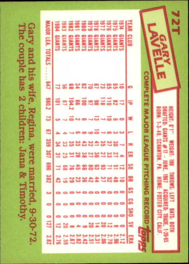 A2834- 1985 Topps Traded Tiffany BB Card #s 1-132 -You Pick- 15+ FREE US SHIP - Bild 145 von 261