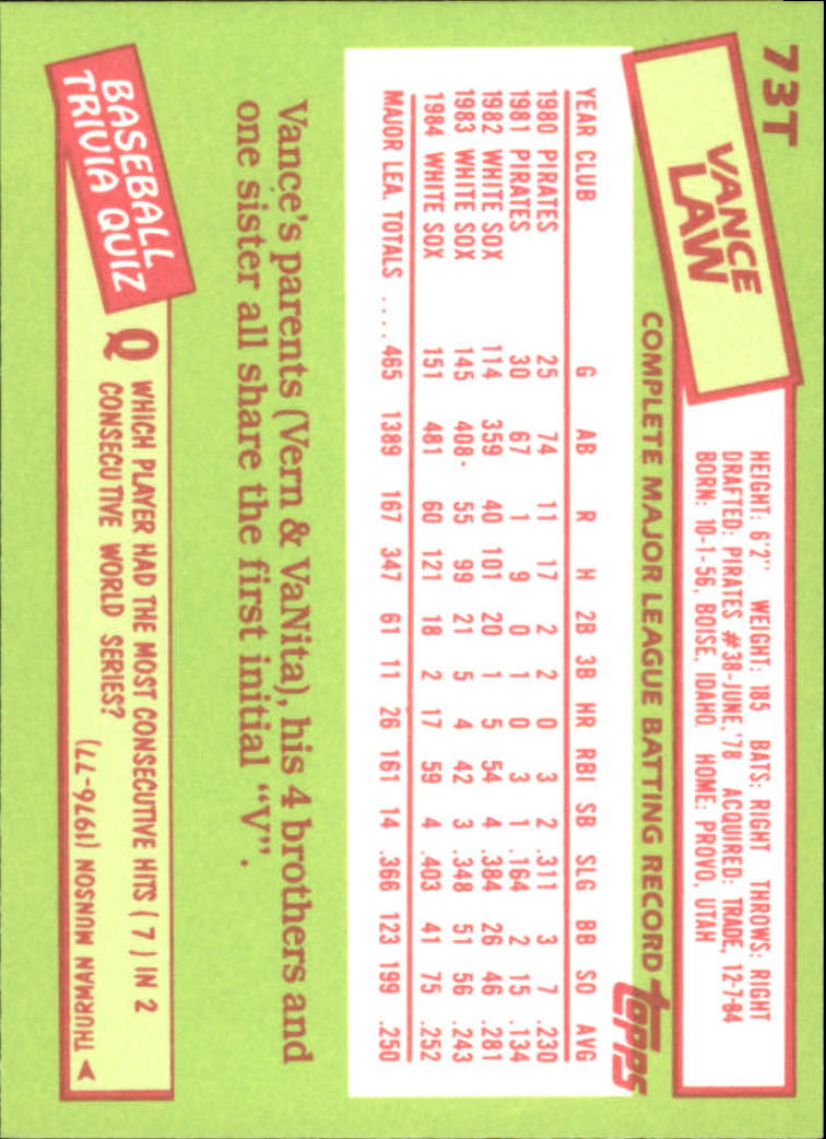 A2834- 1985 Topps Traded Tiffany BB Card #s 1-132 -You Pick- 15+ FREE US SHIP - Bild 147 von 261