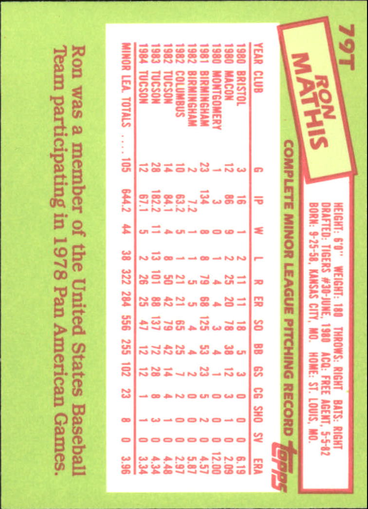 A2834- 1985 Topps Traded Tiffany BB Card #s 1-132 -You Pick- 15+ FREE US SHIP - Bild 157 von 261