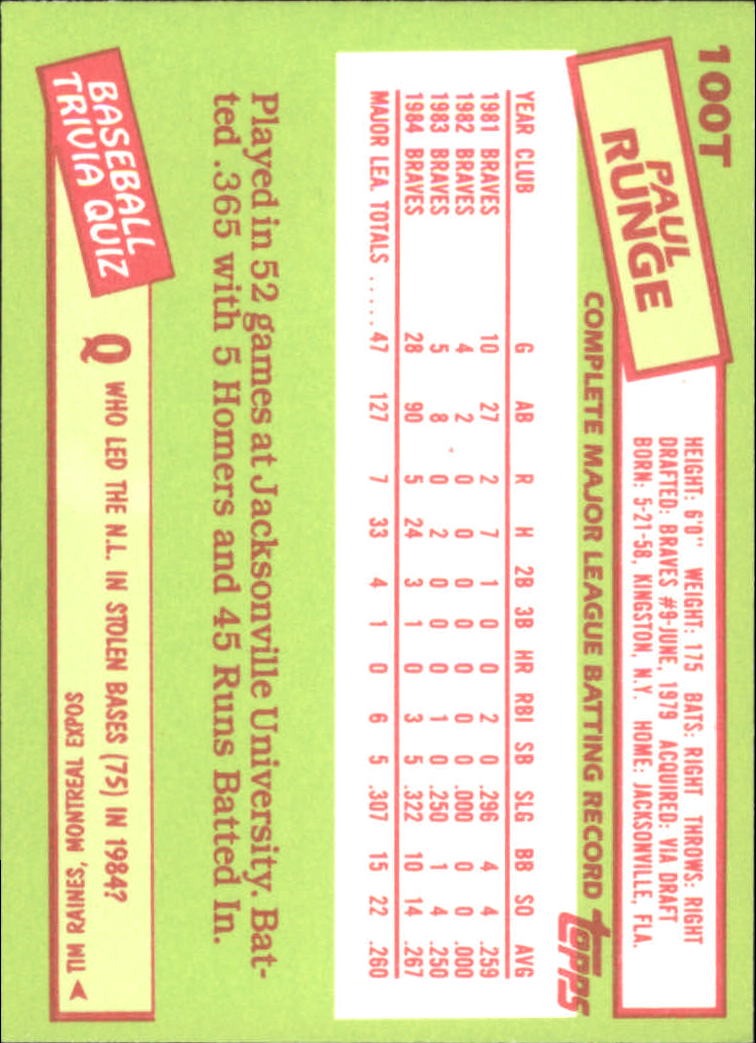 A2834- 1985 Topps Traded Tiffany BB Card #s 1-132 -You Pick- 15+ FREE US SHIP - Bild 197 von 261