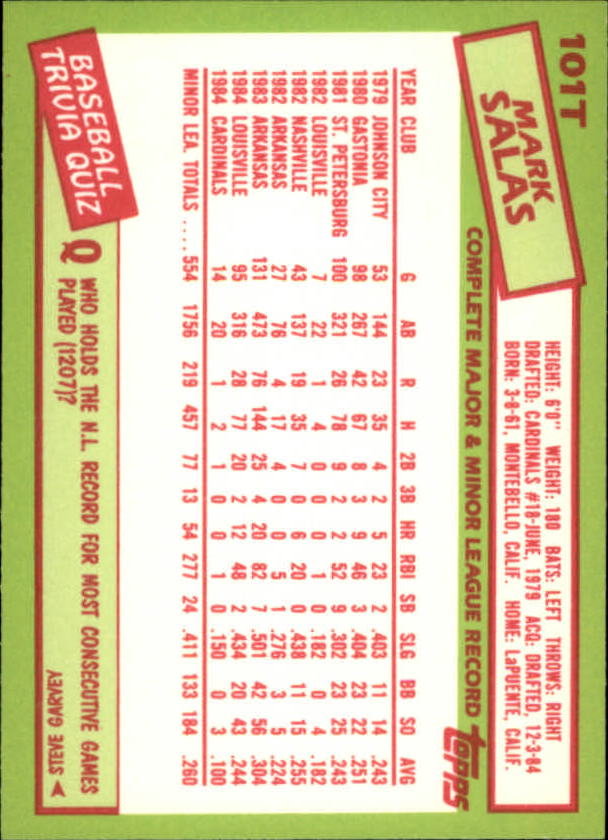 A2834- 1985 Topps Traded Tiffany BB Card #s 1-132 -You Pick- 15+ FREE US SHIP - Bild 199 von 261