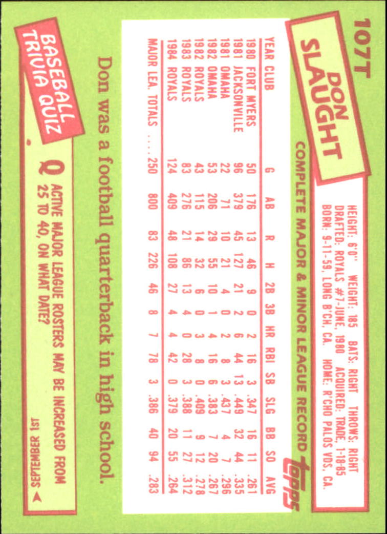 A2834- 1985 Topps Traded Tiffany BB Card #s 1-132 -You Pick- 15+ FREE US SHIP - Bild 211 von 261