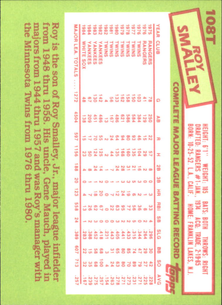 A2834- 1985 Topps Traded Tiffany BB Card #s 1-132 -You Pick- 15+ FREE US SHIP - Bild 213 von 261