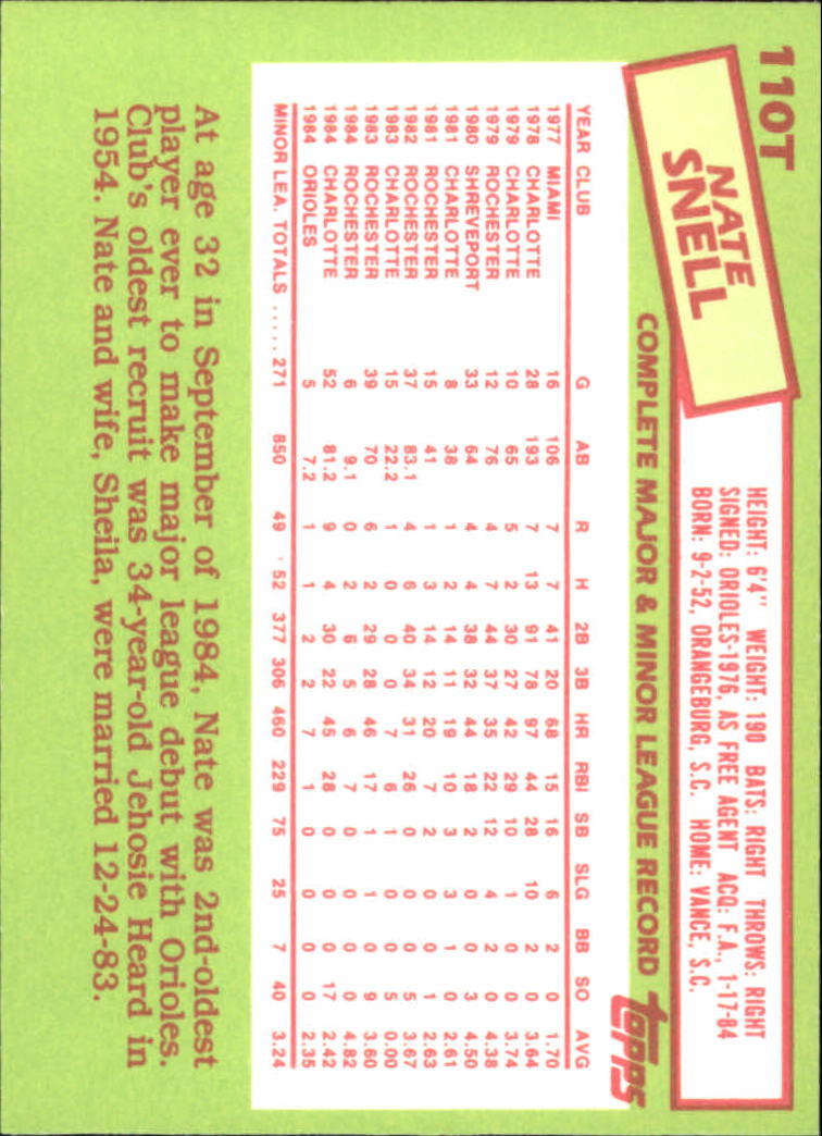 A2834- 1985 Topps Traded Tiffany BB Card #s 1-132 -You Pick- 15+ FREE US SHIP - Bild 217 von 261